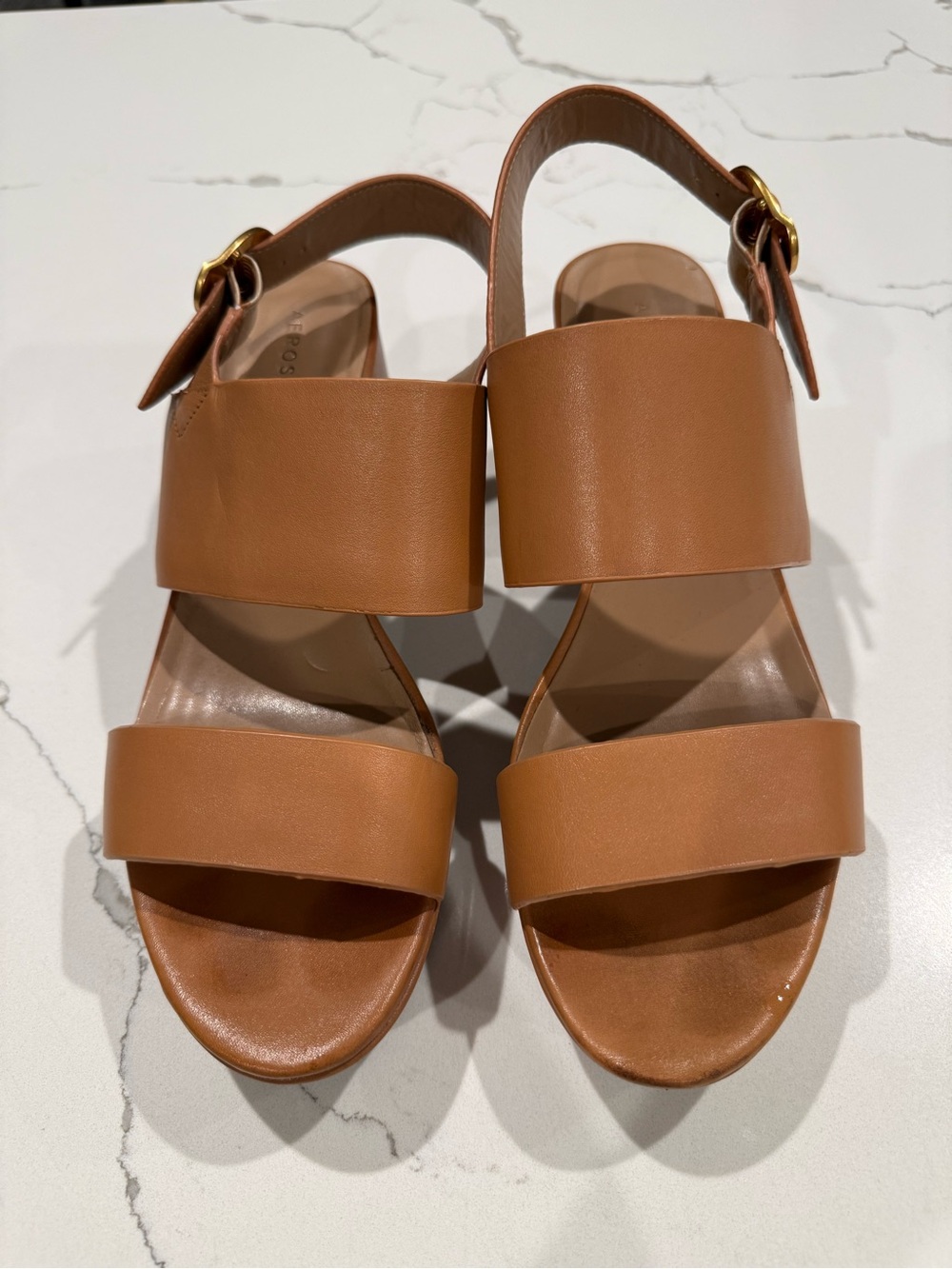 Aerosoles “Camera” Platform Sandals in Tan